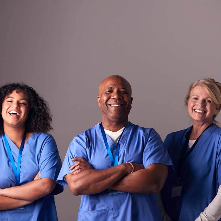 happy healthcare workers