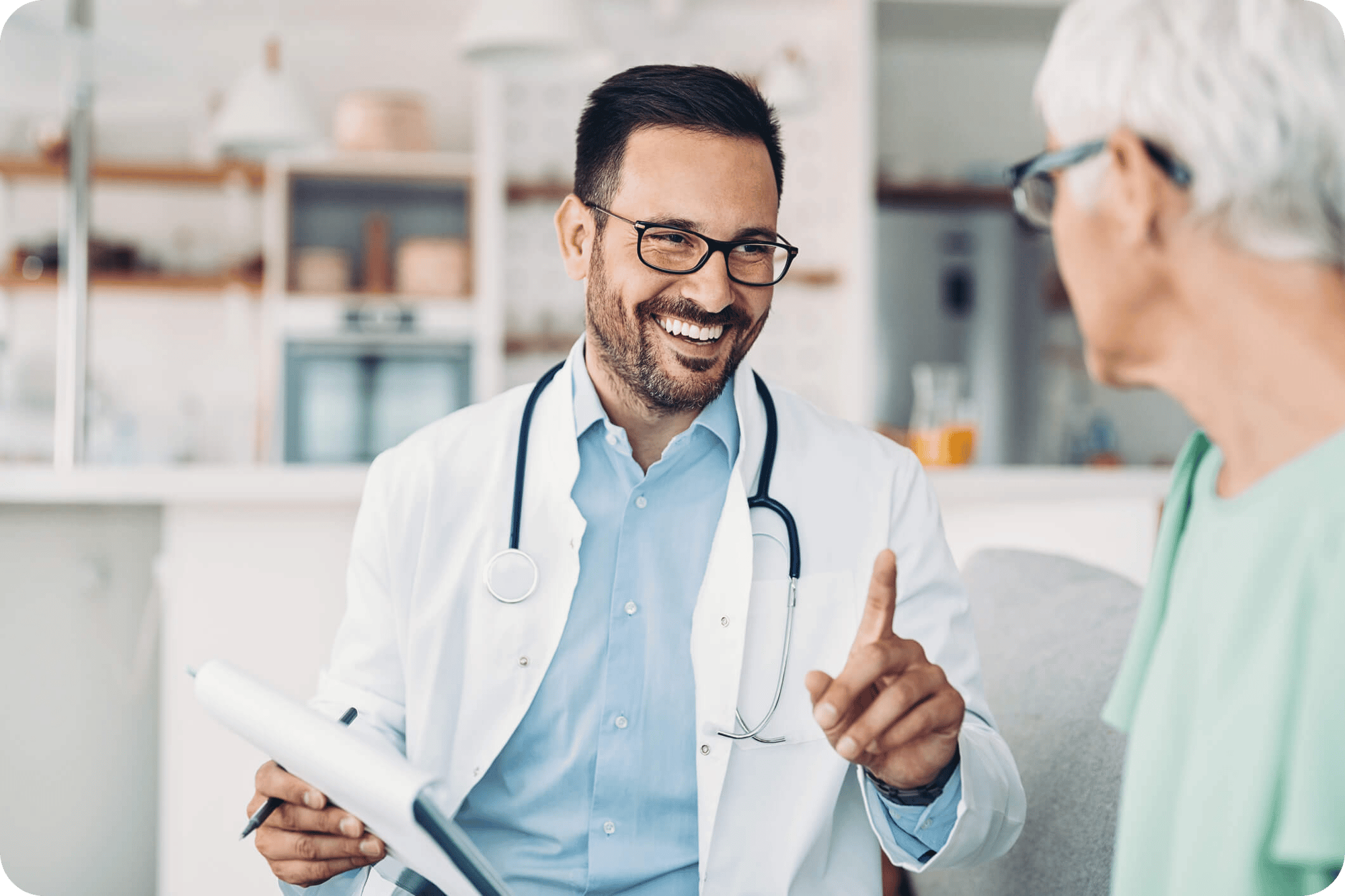 Doctor speaking with patient