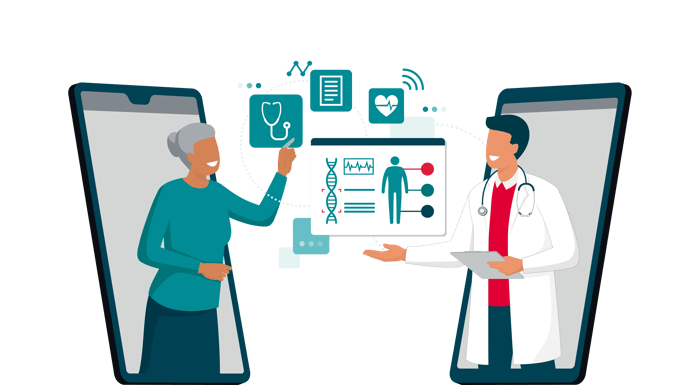 Patient interacting with their healthcare provider after an appointment