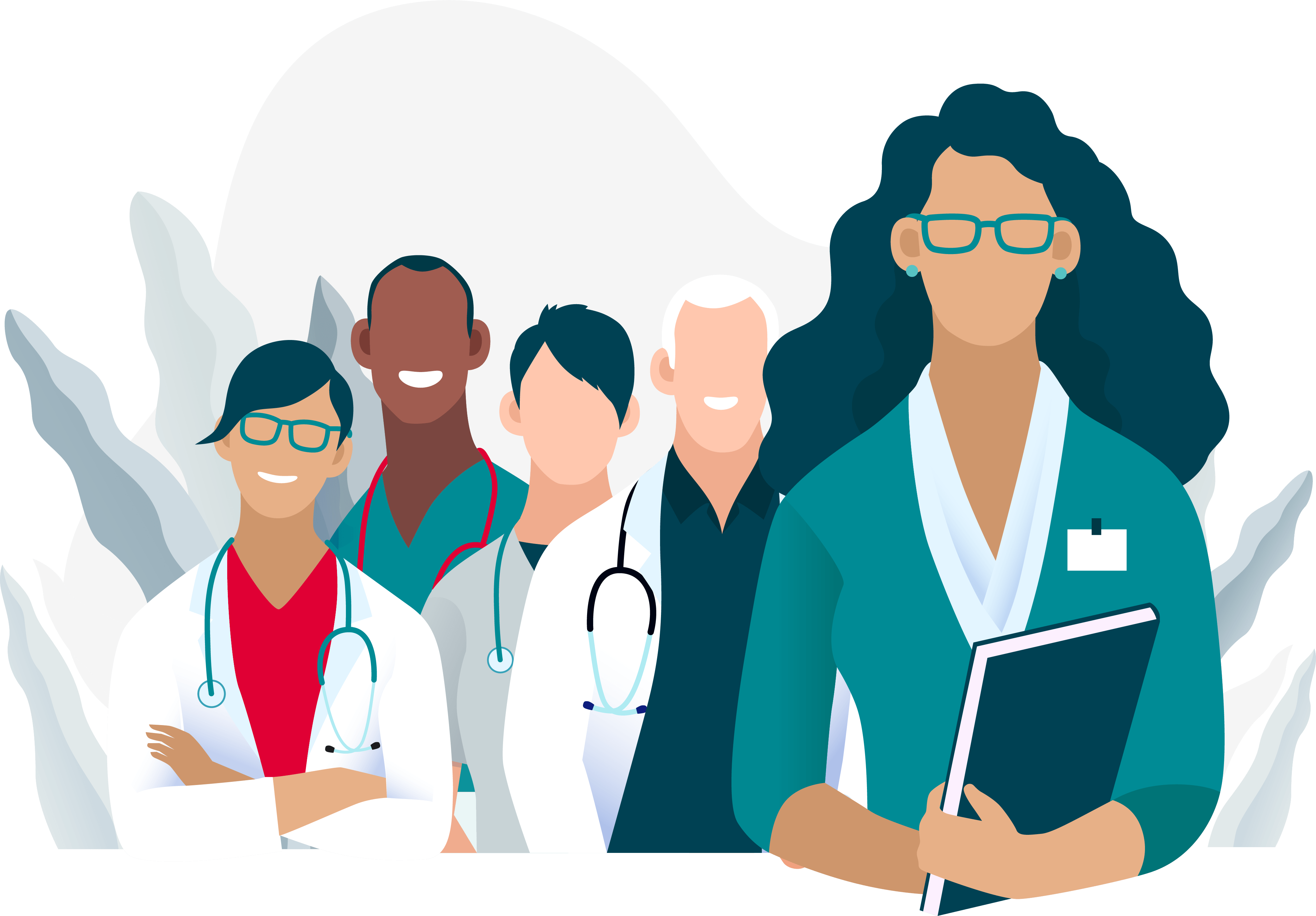 Group of doctors with administration